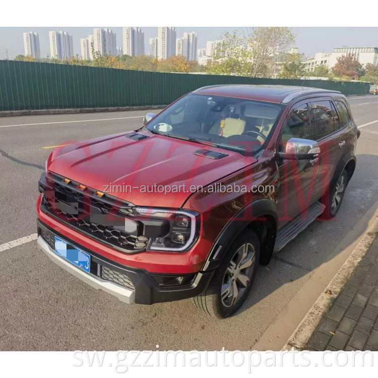 Car Accessories Black Stainless Aluminium Alloy Hood Used For Ranger  T9 2022 Upgrade To Raptor Style